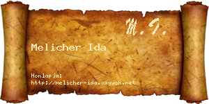Melicher Ida névjegykártya