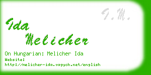 ida melicher business card